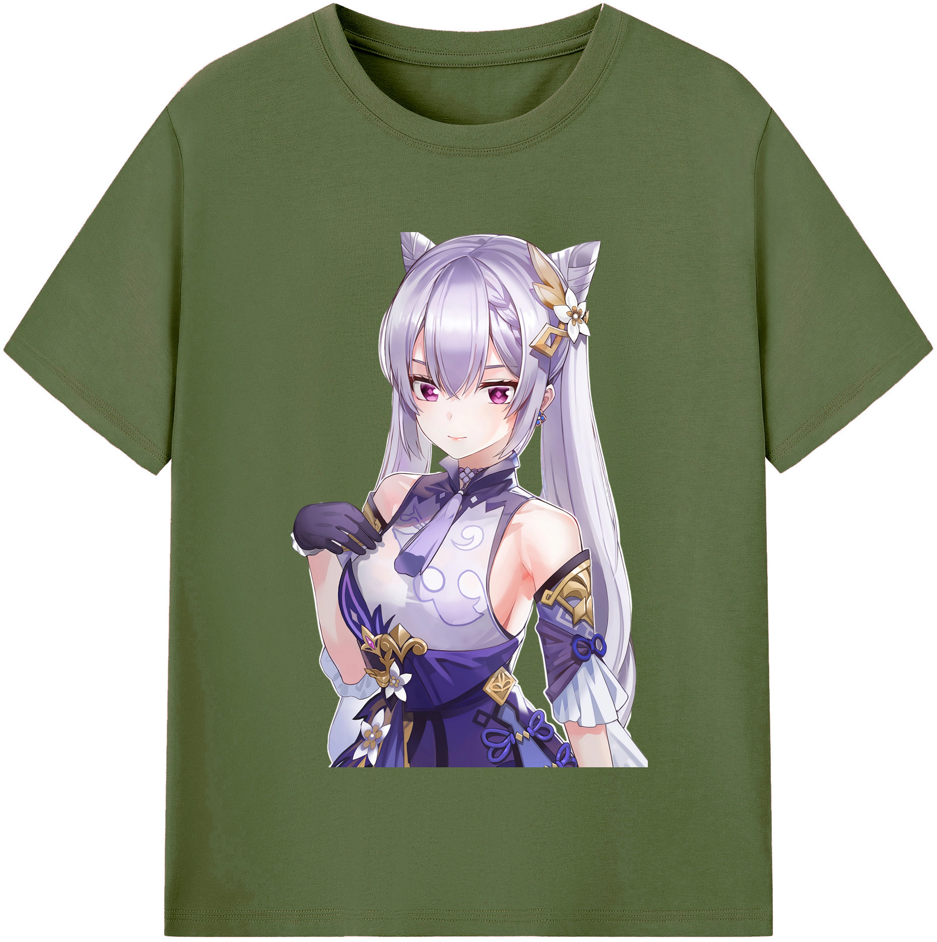 げんし神 刻晴 こくせい genshin Kokusei 綿100％半袖Tシャツ（フロントプリント）
